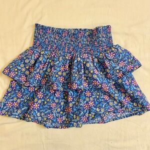 Girls tiered floral cotton skirt - L